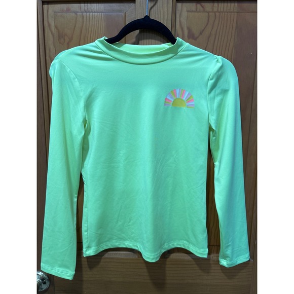 Cat & Jack Other - Cat and Jack Girls Long Sleeve Rash Guard Sun Shirt Top L 10 12 Neon Yellow Sun